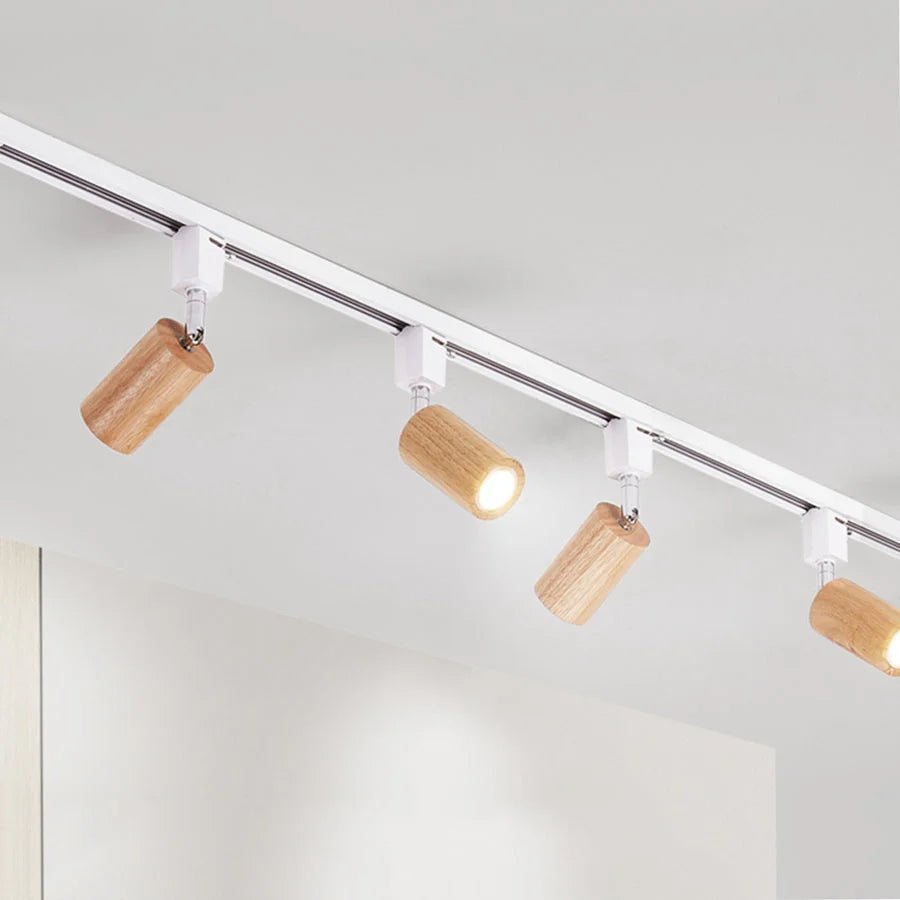 1 Piece Nordic Solid Wooden LED Track Light - Hans Lumiere