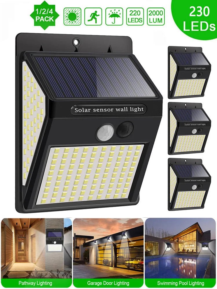 230 LED Outdoor Solar Lamp With 3 Modes Motion Sensor - Hans Lumiere