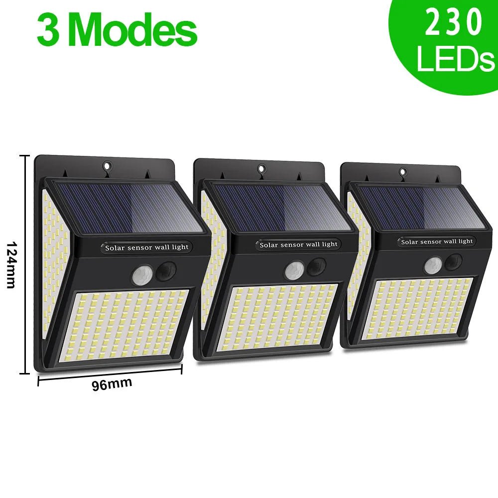 230 LED Outdoor Solar Lamp With 3 Modes Motion Sensor - Hans Lumiere