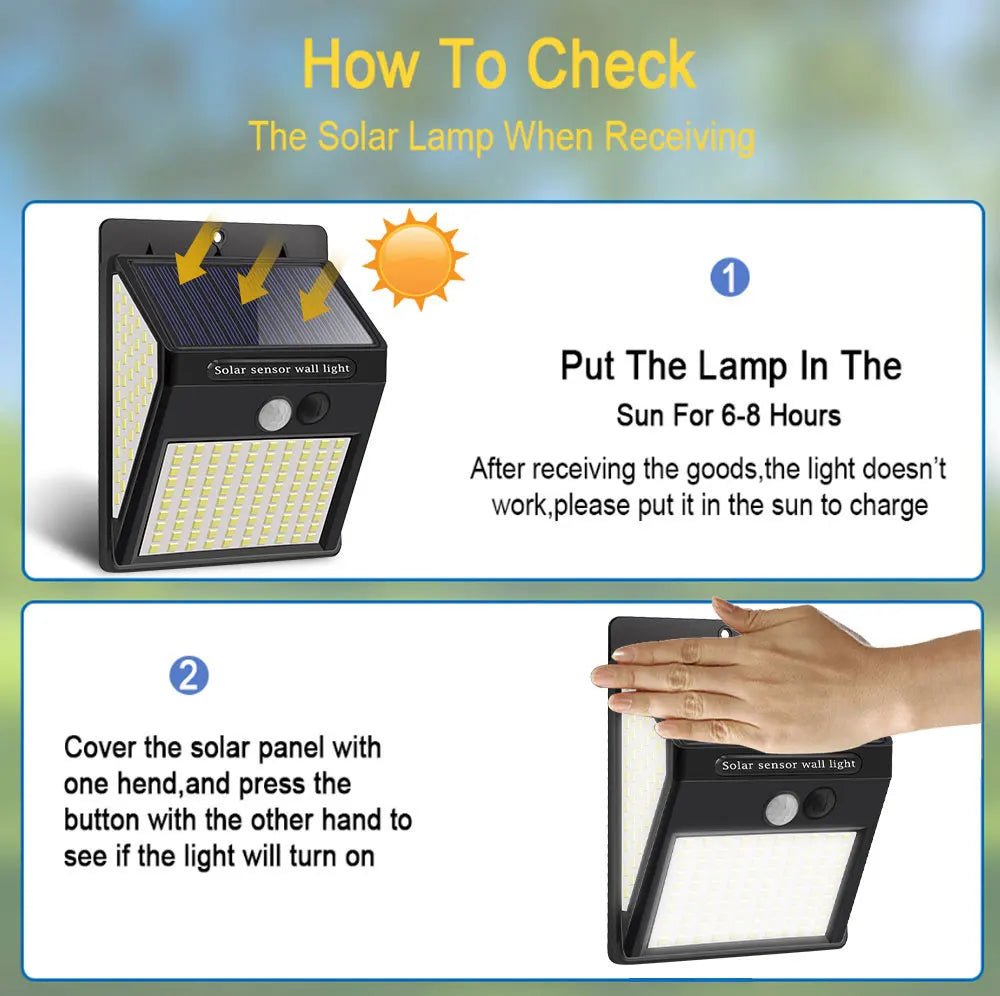 230 LED Outdoor Solar Lamp With 3 Modes Motion Sensor - Hans Lumiere
