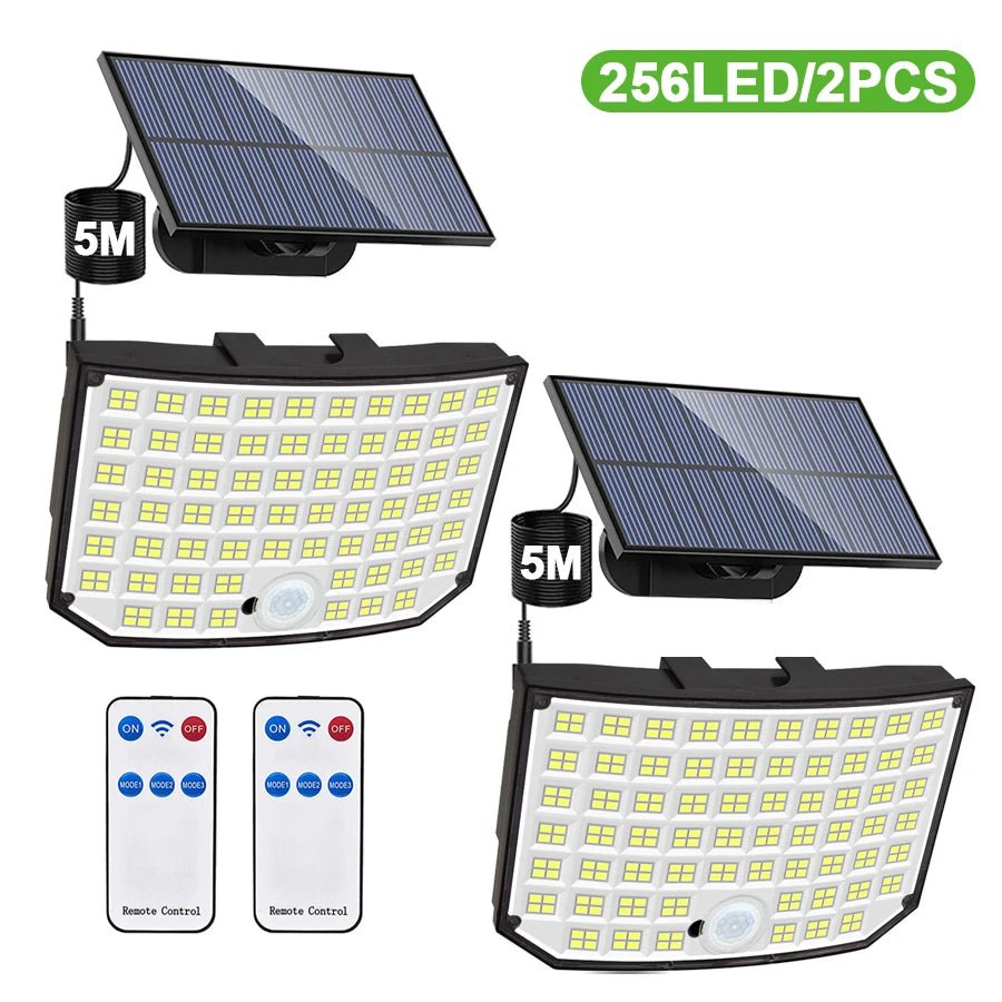256 LED Outdoor Solar Super Bright Light With Remote - Hans Lumiere