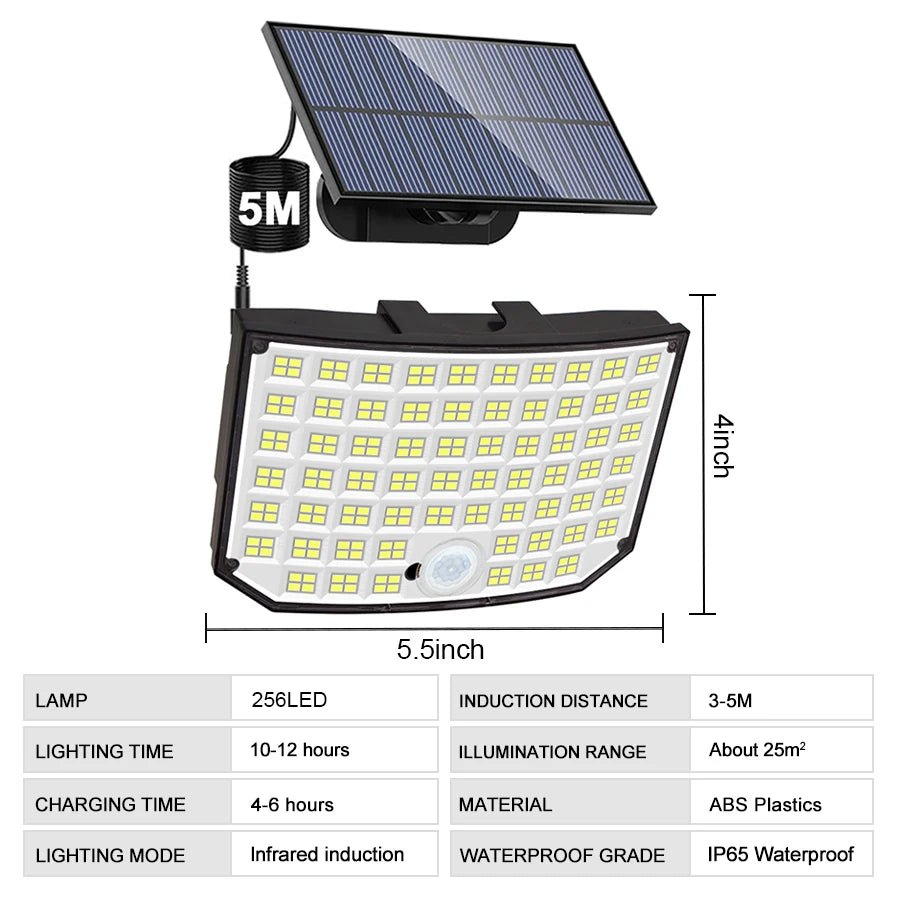 256 LED Outdoor Solar Super Bright Light With Remote - Hans Lumiere