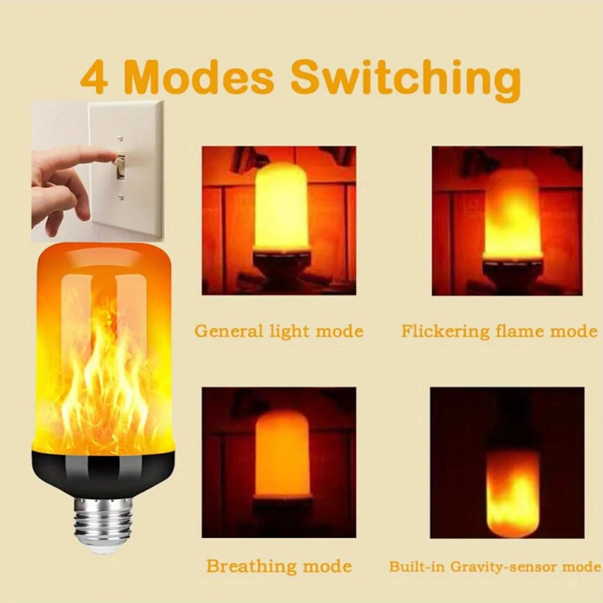 2PCS Outdoor LED Flame Light Bulbs With Upside Down Effect - Hans Lumiere