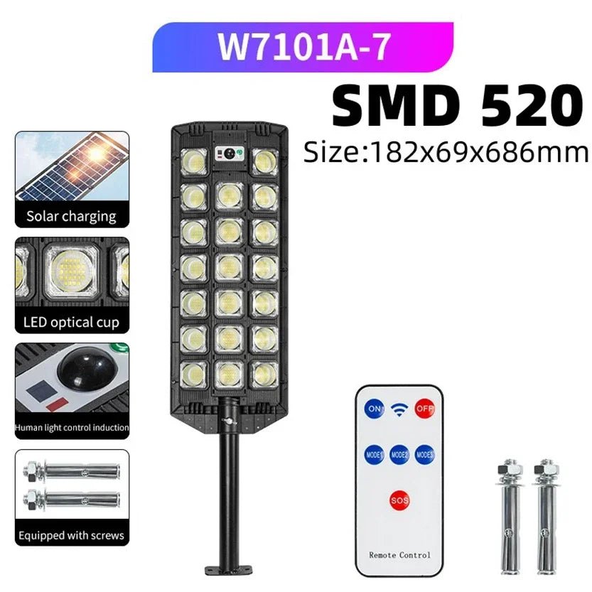 30000LM LED Solar Street Lights With Motion Sensor - Hans Lumiere