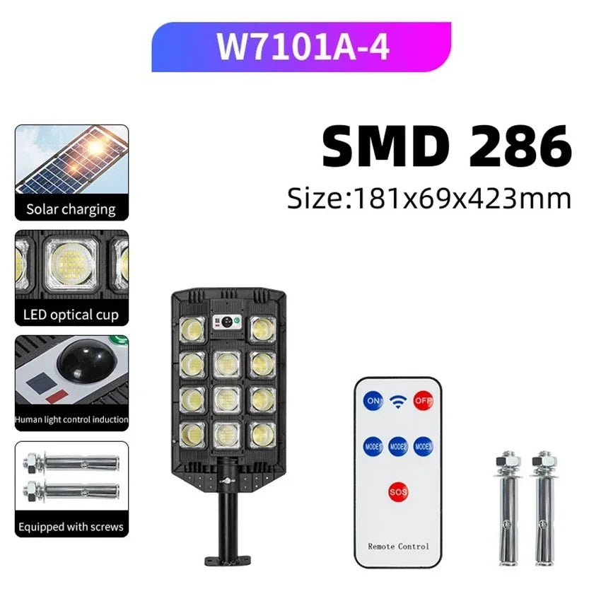 30000LM LED Solar Street Lights With Motion Sensor - Hans Lumiere