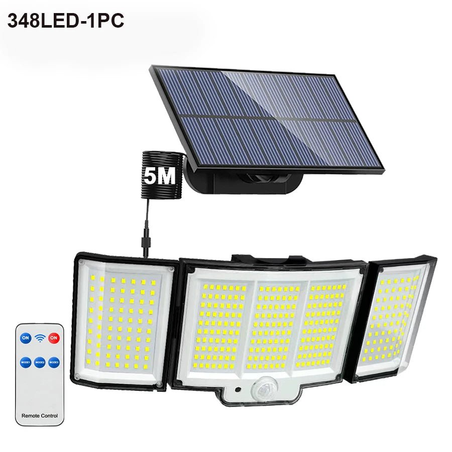 348LED Solar Lamp Outdoor Security Light With Motion Sensor - Hans Lumiere