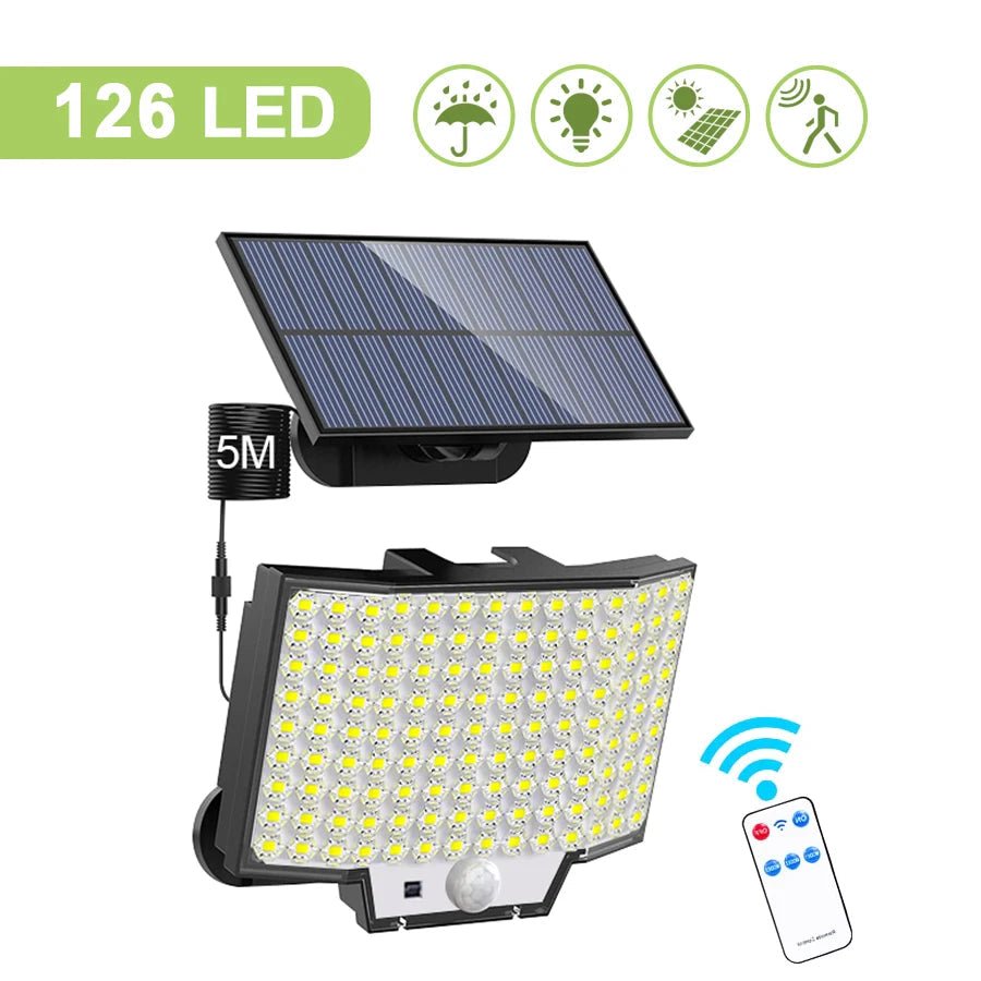 348LED Solar Lamp Outdoor Security Light With Motion Sensor - Hans Lumiere