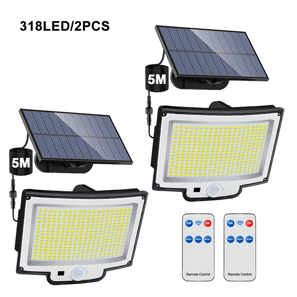 348LED Solar Lamp Outdoor Security Light With Motion Sensor - Hans Lumiere