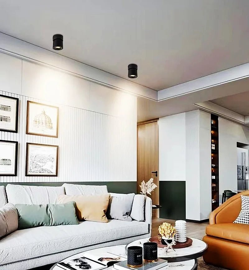 360° Rotatable Tricolor LED Ceiling Lamp Surface Mounted Spotlight - Hans Lumiere