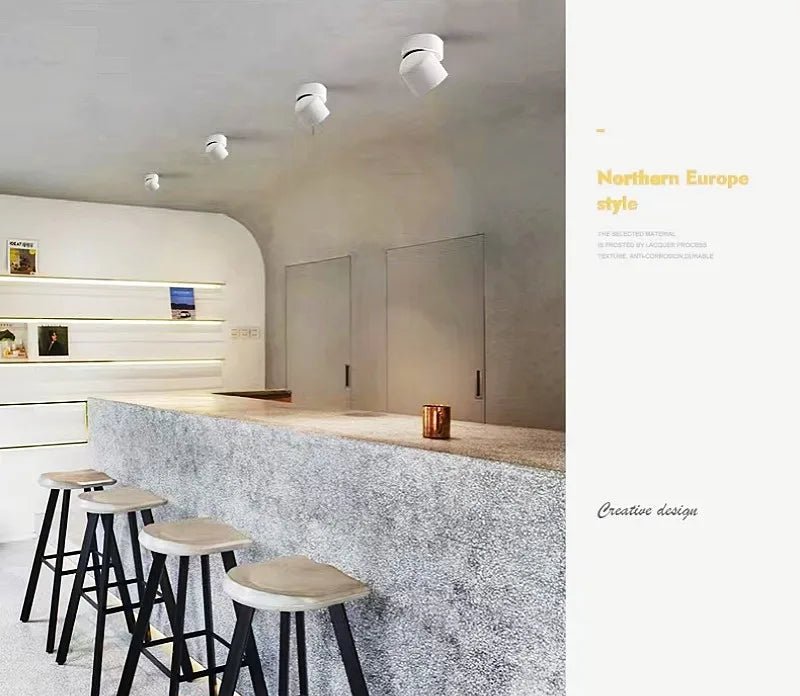 360° Rotatable Tricolor LED Ceiling Lamp Surface Mounted Spotlight - Hans Lumiere