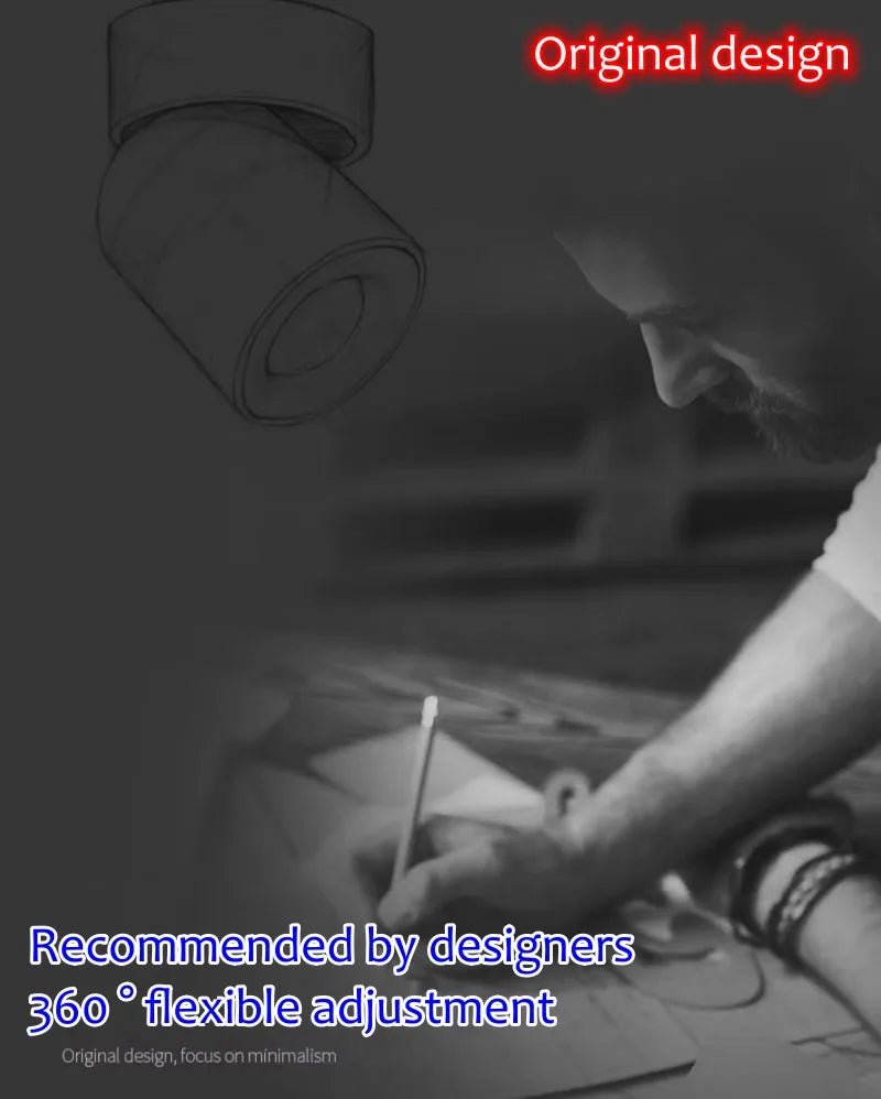 360° Rotatable Tricolor LED Ceiling Lamp Surface Mounted Spotlight - Hans Lumiere