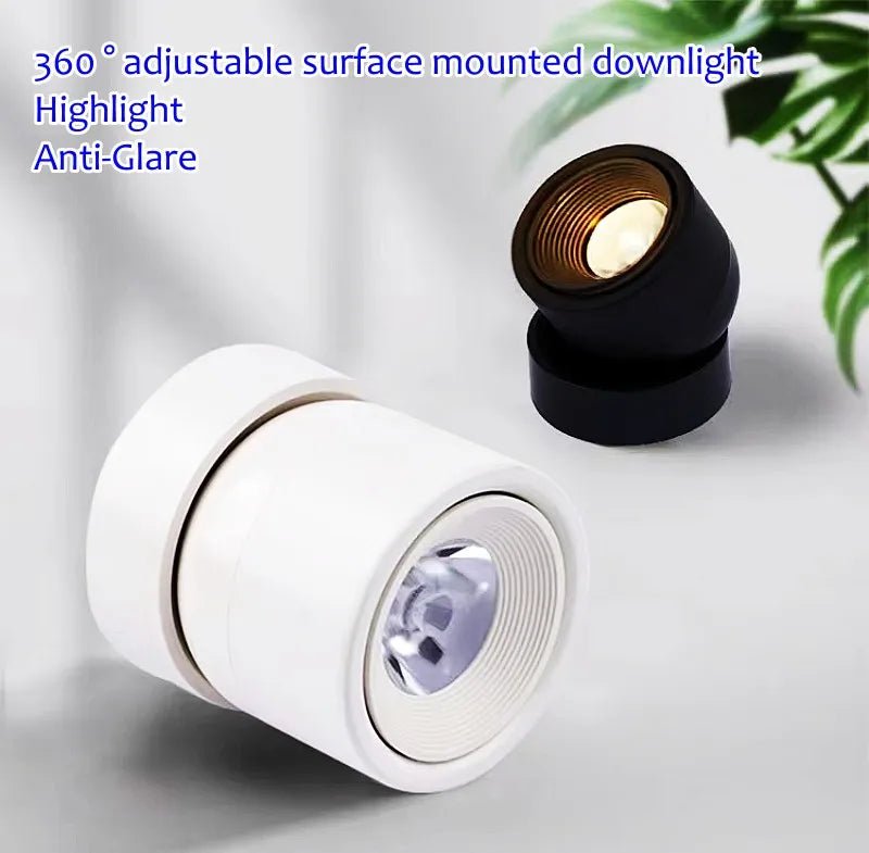 360° Rotatable Tricolor LED Ceiling Lamp Surface Mounted Spotlight - Hans Lumiere