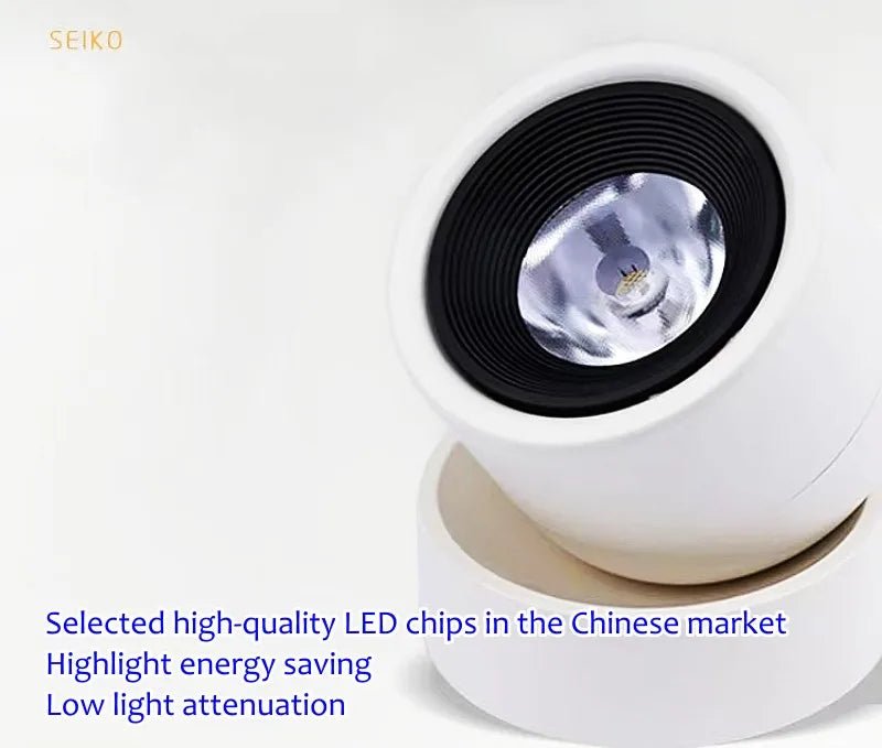 360° Rotatable Tricolor LED Ceiling Lamp Surface Mounted Spotlight - Hans Lumiere