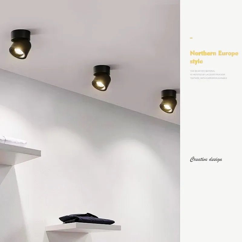360° Rotatable Tricolor LED Ceiling Lamp Surface Mounted Spotlight - Hans Lumiere