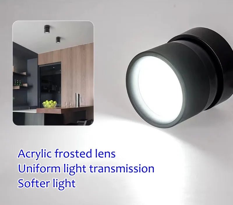 360° Rotatable Tricolor LED Ceiling Lamp Surface Mounted Spotlight - Hans Lumiere