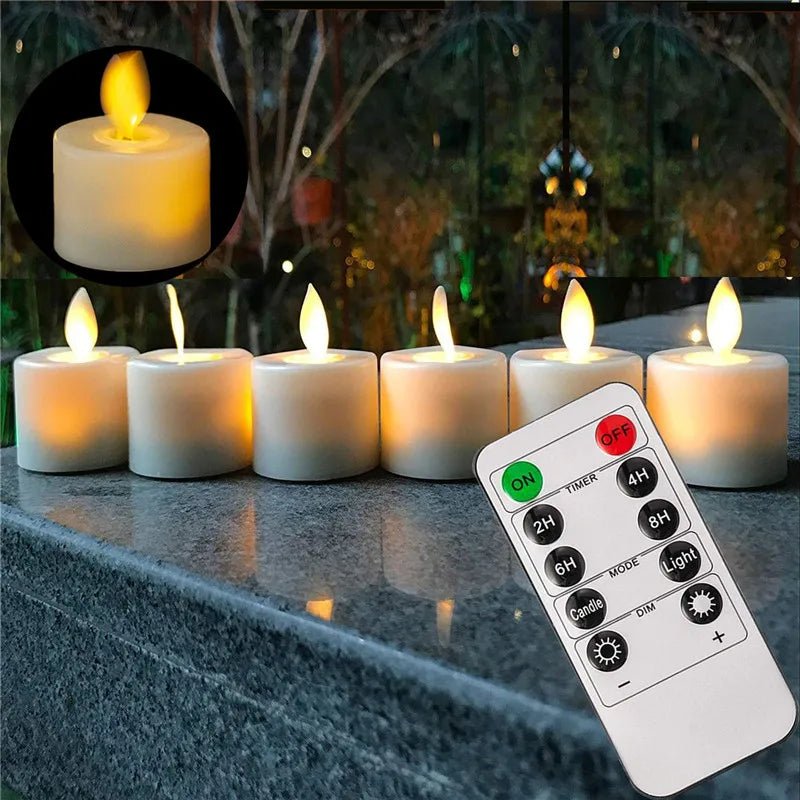 4 or 6 Flameless Moving Wick LED Candles With Remote Control - Hans Lumiere