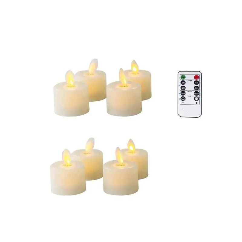 4 or 6 Flameless Moving Wick LED Candles With Remote Control - Hans Lumiere