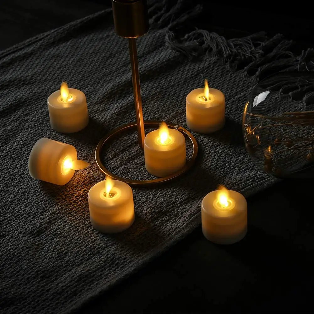 4 or 6 Flameless Moving Wick LED Candles With Remote Control - Hans Lumiere