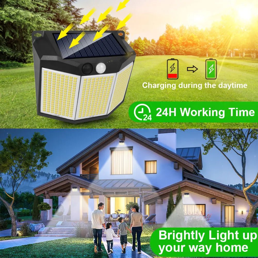 432 LED Outdoor Solar Light Motion Sensor 3 Modes Lighting - Hans Lumiere