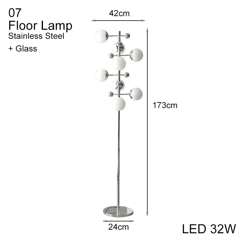 5 Light LED Globe Tall Pole Tree Standing Lamp - Hans Lumiere