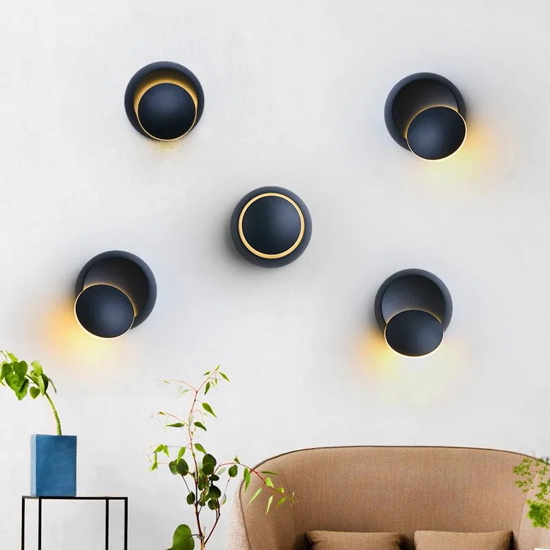 5W LED Aluminum Wall Sconce, 350° Rotatable for Living Room & Bedroom - Hans Lumiere