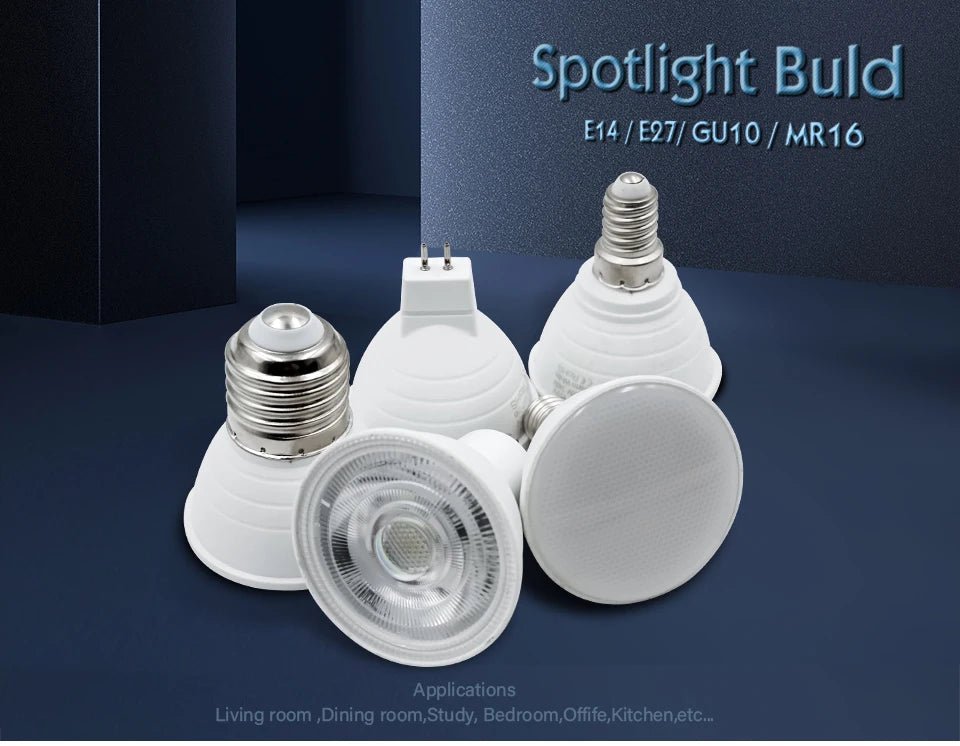 6W LED Spotlight Bulbs GU10 MR16 E27 E14, 24° or 120° Beam, 10 Pack - Hans Lumiere