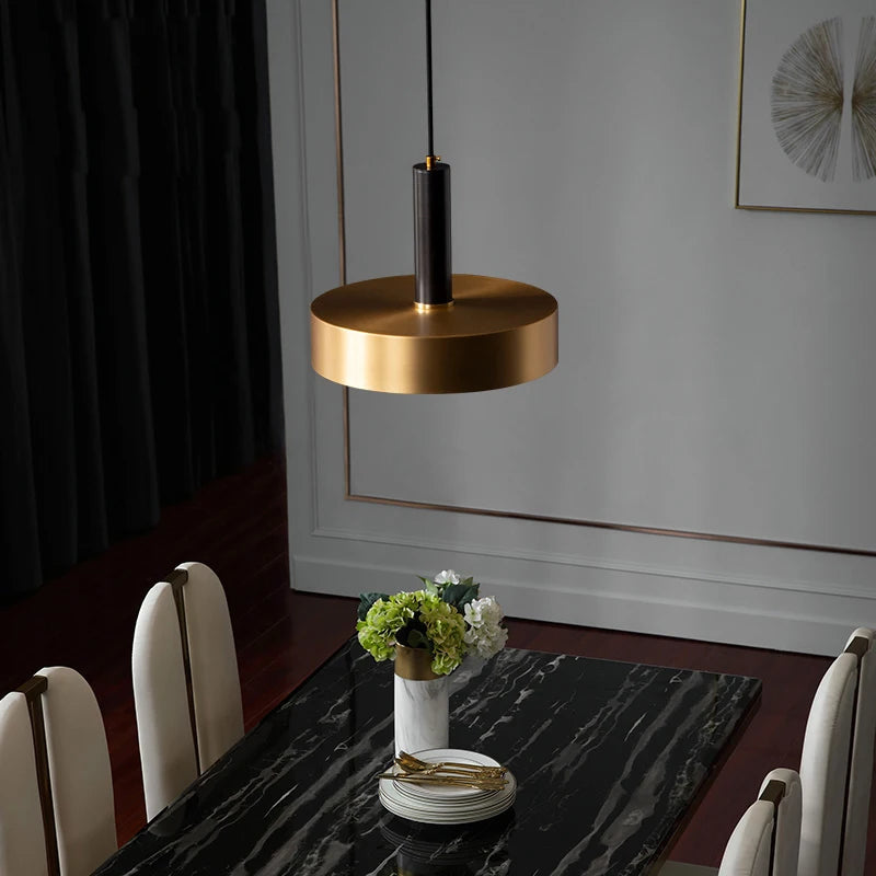 Modern Copper Pendant Light, Single-Head Rope Ceiling Lamp