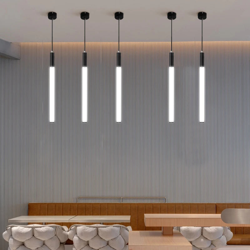 Ceramic Glass LED Cylinder Pendant Light for Kitchen & Bar