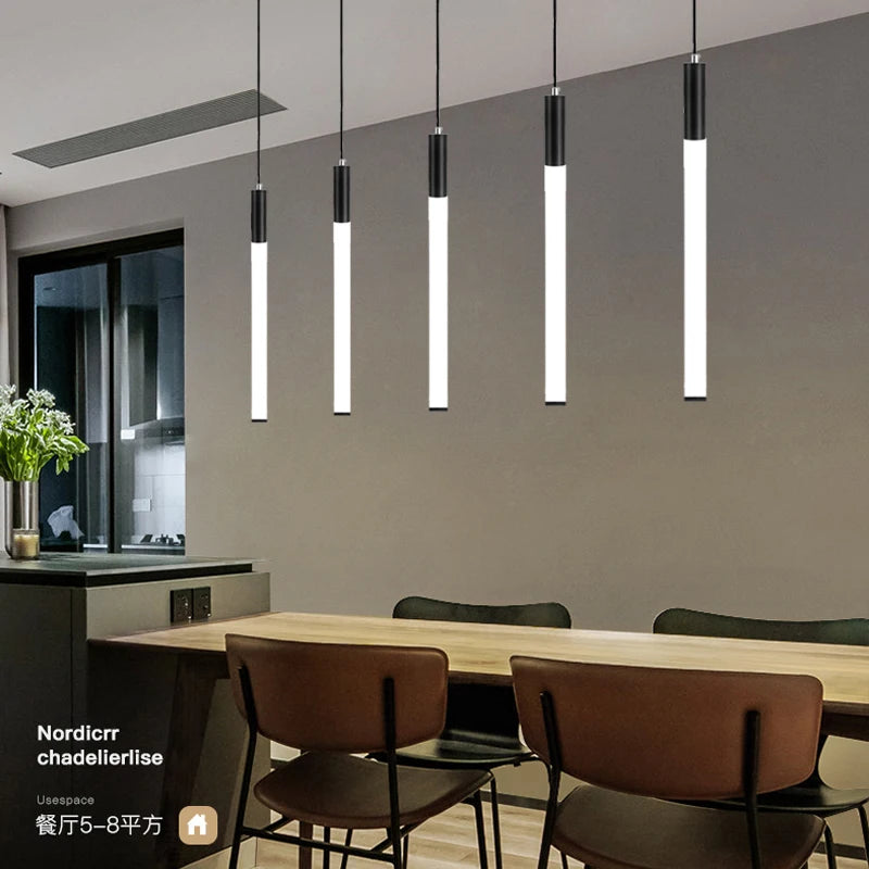 Ceramic Glass LED Cylinder Pendant Light for Kitchen & Bar