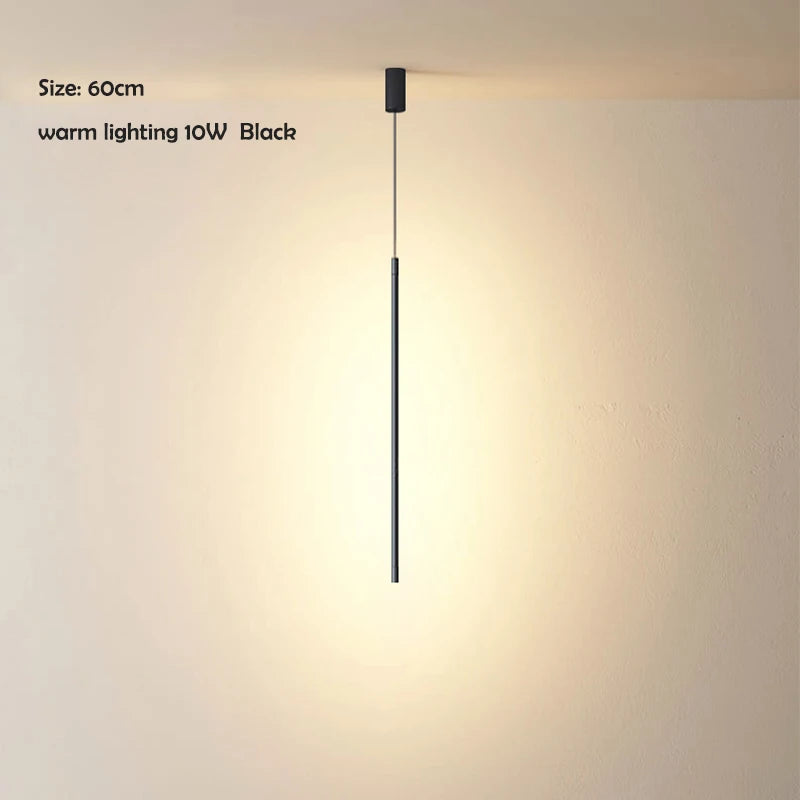 Nordic Minimalist LED Linear Pendant Light for Living Room and Bedroom