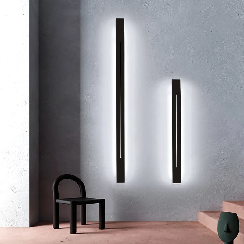 Contemporary Linear LED Wall Sconce - Tri-Color Decorative Wall Light for Bedroom and Living Room