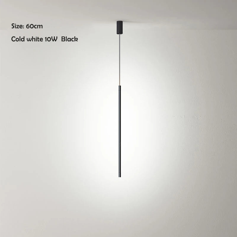 Nordic Minimalist LED Linear Pendant Light for Living Room and Bedroom