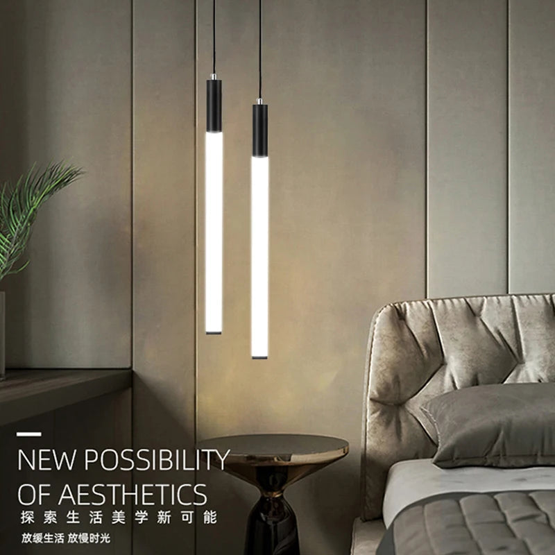 Ceramic Glass LED Cylinder Pendant Light for Kitchen & Bar