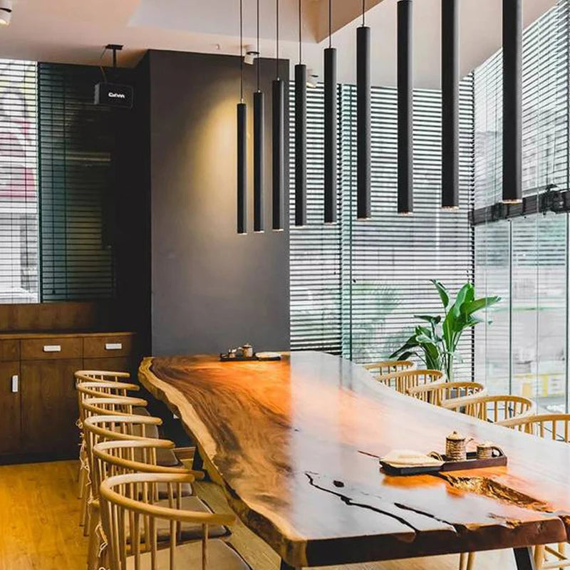 Cylindrical LED Tube Pendant Light for Kitchen, Dining and Bedroom