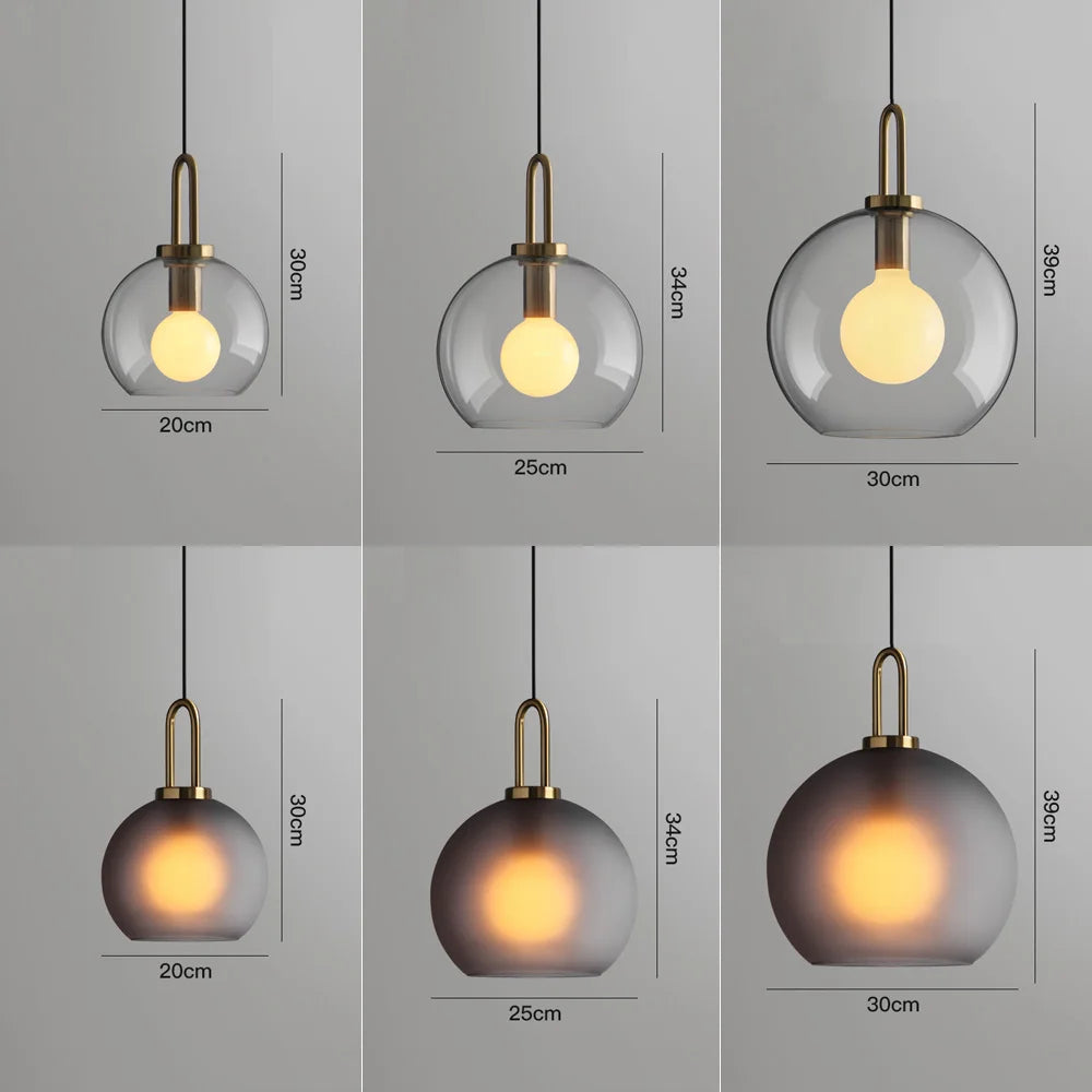 Postmodern Glass Ball Pendant Light – Single Hanging Lamp for Bar & Bedside
