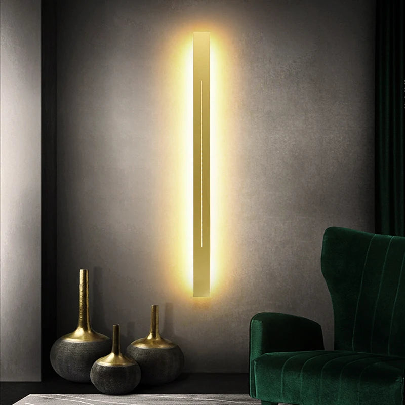 Contemporary Linear LED Wall Sconce - Tri-Color Decorative Wall Light for Bedroom and Living Room