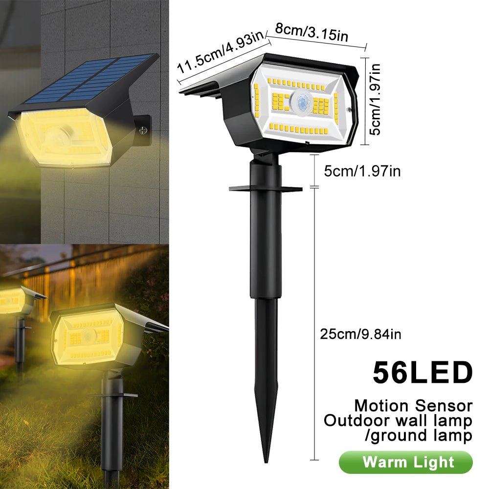 LED Solar Motion Sensor Garden Landscape Spotlight