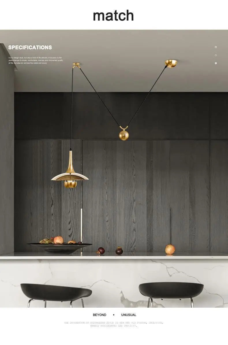 Modern Flying-Saucer Pulley Pendant Light