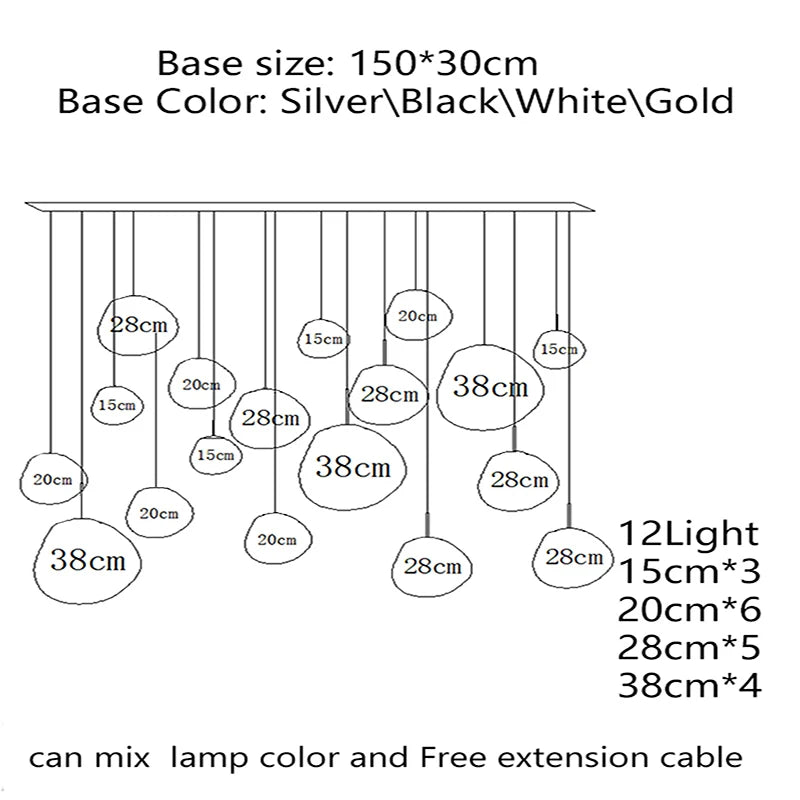Nordic Lava Glass Multi-Color LED Cluster Pendant – Statement Chandelier