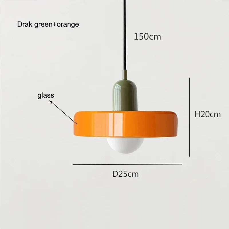Nordic Glass Bauhaus Chandelier – Retro Pendant Light for Dining & Living Room