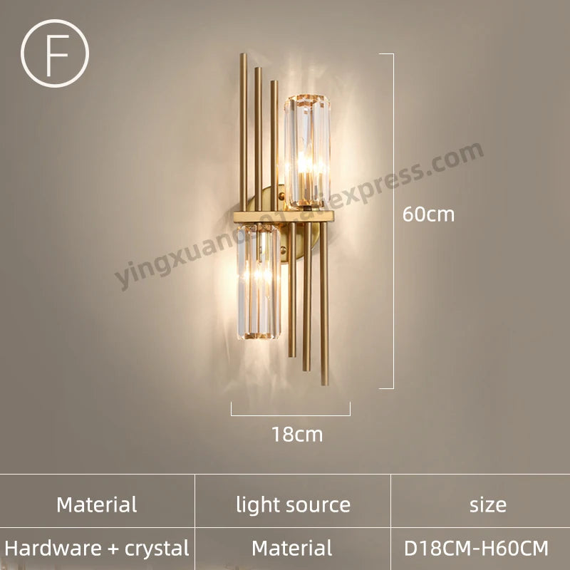 Modern Crystal Wall Sconce for Living Room and Bedroom