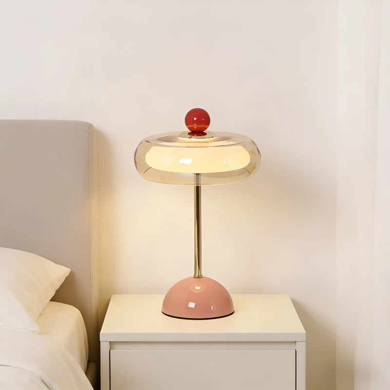Retro Mushroom LED Table Lamp - Rechargeable Bedside Light