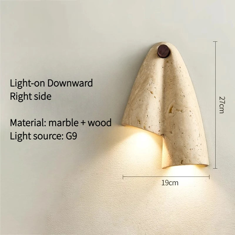 Wabi-Sabi Cave Stone Wall Sconce | Up & Down LED Wall Lamp