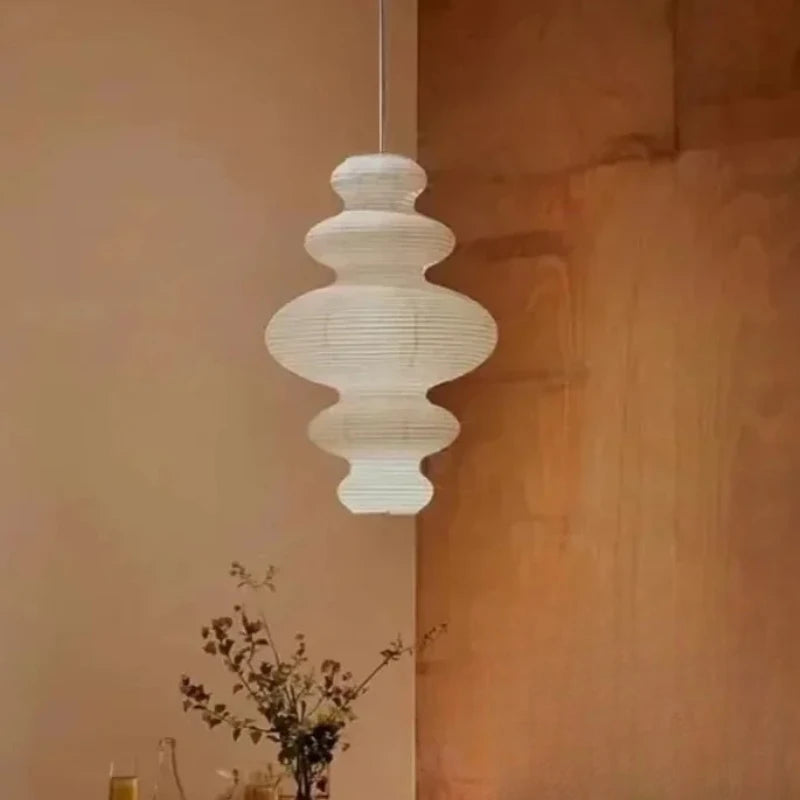 Lámpara colgante de papel de arroz Akari | Lámpara de techo japonesa de estilo rústico