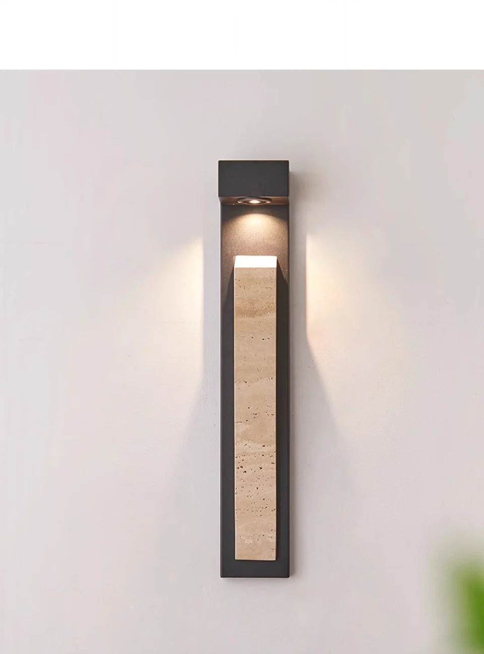 IP65 Waterproof Outdoor Wall Light - Natural Stone Finish