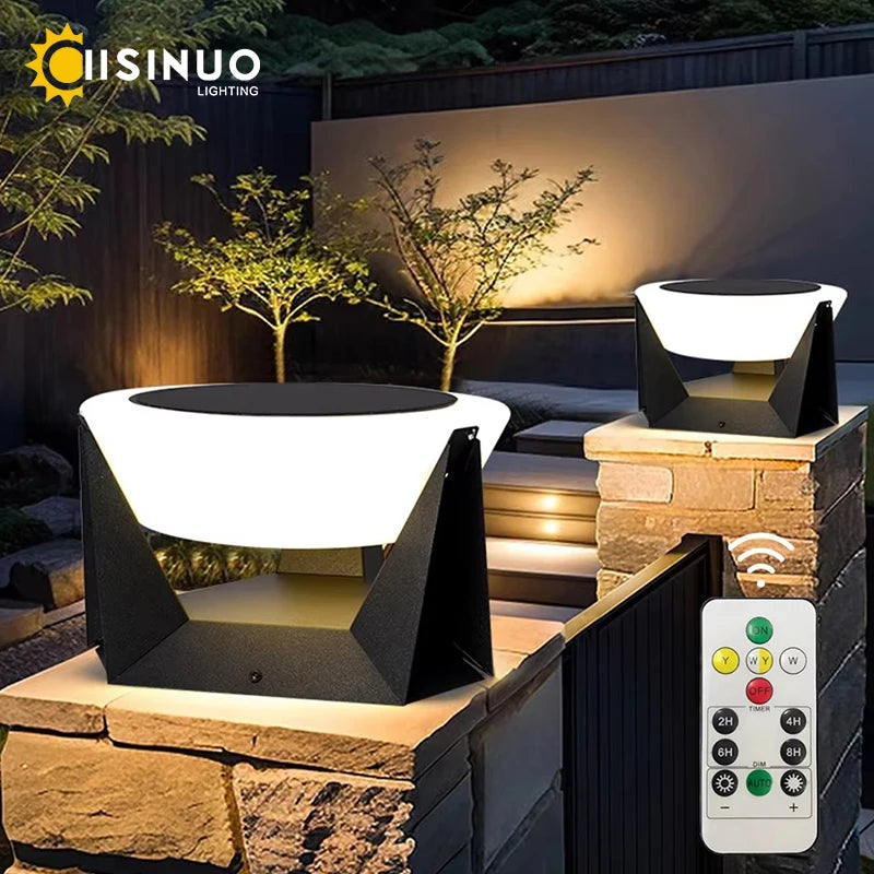 Solar LED Post Cap Light - IP65 Outdoor Pillar & Fence Light