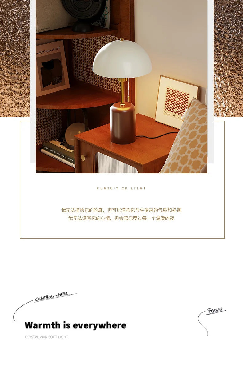 Retro Southeast Asian Solid Wood Table Lamp — Bedside Light