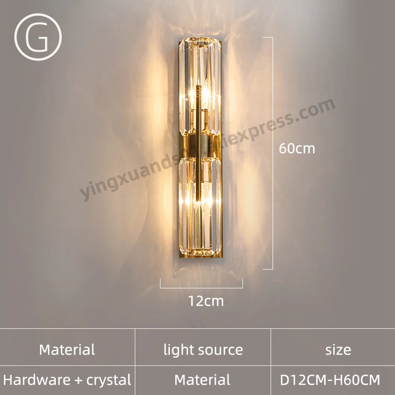 Modern Crystal Wall Sconce for Living Room and Bedroom