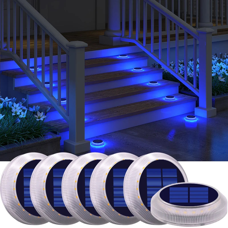 Solar Deck and Driveway Lights - Waterproof LED Stick-On (6-Pack)