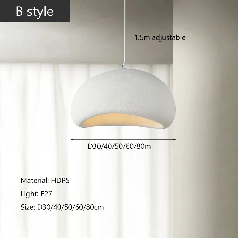 Nordic Wabi Sabi Ceiling Chandelier - Modern E27 LED Pendant Light